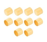 sourcing map 10pcs Rubber End Caps 33mm ID Vinyl Round Tube Bolt Cap Cover Thread Protectors Beige