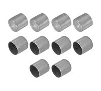 sourcing map 10pcs Rubber End Caps 38mm ID Vinyl Round End Cap Cover Screw Thread Protector Light Grey