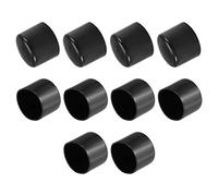 sourcing map 10pcs Rubber End Caps 40mm ID Vinyl Vinyl Round End Cap Cover Screw Thread Protectors Black