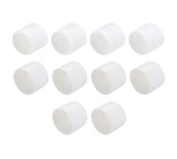 sourcing map 10pcs Rubber End Caps 42mm ID Vinyl Round Tube Bolt Cap Cover Screw Thread Protectors White