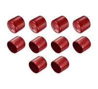 sourcing map 10pcs Rubber End Caps 42mm ID Vinyl Round Tube Bolt Cap Cover Thread Protectors Burgundy Red