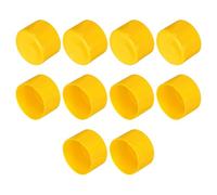 sourcing map 10pcs Rubber End Caps 75mm(3 Inch) ID Vinyl Round End Cap Cover Screw Thread Protector Yellow