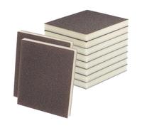 sourcing map 10pcs Sanding Sponge Blocks 320-400 Grits Hand Block, 120x100x12mm, Brown&Yellow