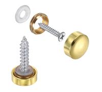 sourcing map 10Pcs Screw Covers Caps, Brass Dome Mirror Screws Decorative Caps Cover Nail Fasteners for Sign Advertising Hardware Construction, 12mm Diameter, Polished Gold