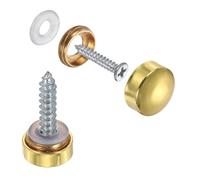 sourcing map 10Pcs Screw Covers Caps, Brass Dome Mirror Screws Decorative Caps Cover Nail Fasteners for Sign Advertising Hardware Construction, 10mm Diameter, Polished Gold