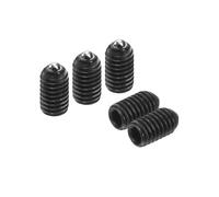 sourcing map 10pcs Screw Thread Ball Plunger M3 x 5mm High Carbon Steel Hex Socket Spring Plunger Ball for Lubrication Pneumatic Tools, Black