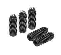 sourcing map 10pcs Screw Thread Ball Plunger M6 x 16mm High Carbon Steel Hex Socket Spring Plunger Ball for Lubrication Pneumatic Tools, Black