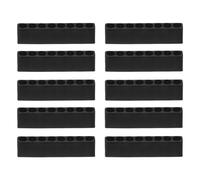 sourcing map 10pcs Screwdriver Bit Holder Organizer 65x9.5x16mm 8 Holes Hex Drill Plastic Storage Case for Any 1/4" Metal Driver Bits