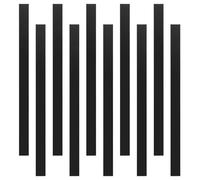 sourcing map 10pcs Self-Adhesive Flexible Molding Trim 200mm x 10mm Mirror Like Sticker Acrylic Gap Filler Trim Strip Decals Stickers for Wall Frames Wallpaper Border Waist Lines, Black