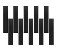 sourcing map 10pcs Self-Adhesive Flexible Molding Trim 200mm x 30mm Mirror Like Sticker Acrylic Gap Filler Trim Strip Decals Stickers for Wall Frames Wallpaper Border Waist Lines Black