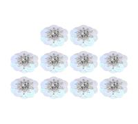 sourcing map 10Pcs Sequin Beaded Flowers Patches, Handmade Paillette Crystal Applique Sewing Beaded Flower Applique for Dress Bags Headband Decor, AB Color