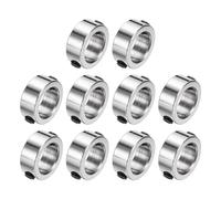 sourcing map 10pcs Set Screw Collars 10mm Bore 304 Stainless Steel Shaft Collars, 15mm OD, 6mm Width Axle Collar Clamp for Linear Rod Shaft Guide
