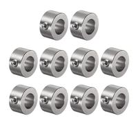 sourcing map 10pcs Set Screw Collars 12mm Bore Stainless Steel Shaft Collars, 22mm OD, 12mm Width, Landing Gear Stopper Wheel Collar