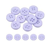 sourcing map 10pcs Sewing Button 11mm (15/32 Inch) 4 Holes Resin Thickened Round Crafting Replacement Buttons for Clothing DIY Crafts Decoration, Purple