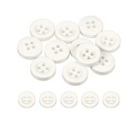 sourcing map 10pcs Sewing Button 11mm 4 Holes Resin Thickened Round Crafting Replacement Buttons for Clothing DIY Crafts Decoration, White