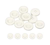 sourcing map 10pcs Sewing Button 18mm (11/16 Inch) 4 Holes Resin Thickened Round Crafting Replacement Buttons for Clothing DIY Crafts Decoration, White