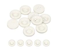 sourcing map 10pcs Sewing Button 20mm (3/4 Inch) 4 Holes Resin Thickened Round Crafting Replacement Buttons for Clothing DIY Crafts Decoration, White