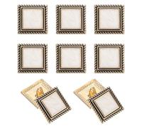 sourcing map 10pcs Shank Buttons, 18mm Square Metal Buttons Sew on Metal Embellishments Vintage Replacement for Coat Shirt Skirt Pants DIY Crafts Fashion Sewing Clothing Decoration, Gold White