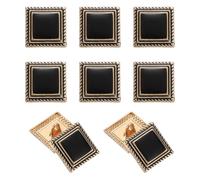 sourcing map 10pcs Shank Buttons, 18mm Square Metal Buttons Sew on Metal Embellishments Vintage Replacement for Coat Shirt Skirt Pants DIY Crafts Fashion Sewing Clothing Decoration, Gold Black