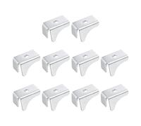 sourcing map 10Pcs Shelf Bracket Clips, 13mm Metal Adjustable Shelf Support Clip Triangle-Shape Shelving Brackets Pins for Kitchen Cabinet Bookcase, Silver