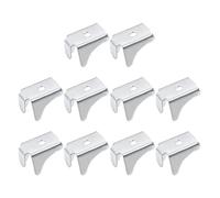 sourcing map 10Pcs Shelf Bracket Clips, 9mm Metal Adjustable Shelf Support Clip Triangle-Shape Shelving Brackets Pins for Kitchen Cabinet Bookcase, Silver