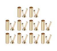 sourcing map 10Pcs Shoelace Tips Alloy Shoelace Head, Gold Tone Cylindrical Shoe Lace Ends Cords End Tip Metal Aglets Replacement Head for Shoestring