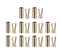 sourcing map 10Pcs Shoelace Tips Alloy Shoelace Head, Gold Tone Cylindrical Shoe Lace Ends Cords End Tip Metal Aglets Replacement Head for Shoestring Clothes