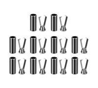 sourcing map 10Pcs Shoelace Tips Alloy Shoelace Head, Metallic Black Cylindrical Shoe Lace Ends Cords End Tip Metal Aglets Replacement Head for Shoestring Clothes