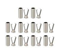 sourcing map 10Pcs Shoelace Tips Alloy Shoelace Head, Silver Tone Cylindrical Shoe Lace Ends Cords End Tip Metal Aglets Replacement Head for Shoestring Clothes