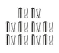 sourcing map 10Pcs Shoelace Tips Alloy Shoelace Head, Silver White Cylindrical Shoe Lace Ends Cords End Tip Metal Aglets Replacement Head for Shoestring Clothes