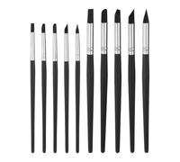 sourcing map 10pcs Silicone Clay Sculpting Tool Clay Sculpting Shaper Flexible Rubber Tip Shaping Pottery Clay Pen Clay Shaping Carving Modeling Tool for Ceramic Sculpture Polymer Clay, Black