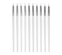 sourcing map 10pcs Silicone Clay Sculpting Tool Clay Sculpting Shaper Rubber Tip Shaping Pottery Clay Pen Clay Shaping Carving Modeling Dotting Tool for Ceramic Sculpture Polymer Clay, White
