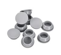 sourcing map 10Pcs Silicone Plugs, Rubber Round Snap in Locking Hole Plugs for 18-19mm Hole, Hole Stoppers Waterproof Hole Plug for Metal Tube, Furniture End Caps Inserts, Grey