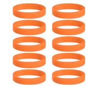 sourcing map 10Pcs Silicone Rubber Bands Non-slip 3.15 Inch Flat Elastic Rubber Wrapping Bands for Books, Traps, Art, Wrapping Paper, Cord Wraps, Orange