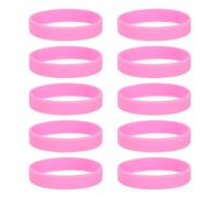 sourcing map 10Pcs Silicone Rubber Bands Non-slip 3.54 Inch Flat Elastic Rubber Wrapping Bands for Books, Traps, Art, Wrapping Paper, Cord Wraps, Pink