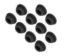 sourcing map 10pcs Silicone Snap in Locking Hole Plugs,11mm/0.4 Inch Mounting Diameter Narrow Groove Width 2mm Panel Seal Cover Round for Kitchen Bulkheads Waterproof Sealing Plugs Black