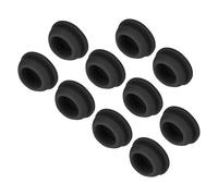 sourcing map 10pcs Silicone Snap in Locking Hole Plugs,13mm/0.5 Inch Mounting Diameter Narrow Groove Width 2mm Panel Seal Cover Round for Kitchen Bulkheads Waterproof Sealing Plugs Black