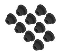 sourcing map 10pcs Silicone Snap in Locking Hole Plugs,6mm/0.2 Inch Mounting Diameter Narrow Groove Width 2mm Panel Seal Cover Round for Kitchen Bulkheads Waterproof Sealing Plugs Black