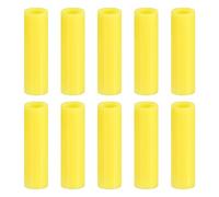 sourcing map 10pcs Silicone Straw Tips, Metal Straw Covers, Soft Reusable Straws Tips Fit for 8mm/0.31" OD Stainless Steel Straws, Yellow