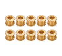 sourcing map 10pcs Single Chain Ring Bolts M8 Aluminum Alloy Bicycle Crankset Nut Chainwheel Screws for Road Bike Mountain Bike, Golden