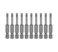 sourcing map 10pcs SL4 Magnetic Slotted Screwdriver Bits 4mm S2 Steel Flat Head Screwdriver Bit 1/4" Hex Shank Industrial Grade Screw Driver Drill Bits 50mm (2") Long for Screws