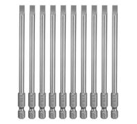 sourcing map 10pcs SL5 Slotted Screwdriver Bits 5mm Slotted Tip 1/4" Hex Shank 110mm (4.33") Long Magnetic Flat Head S2 Steel Screw Driver Drill Bits Industrial Power Screwdriver Bit