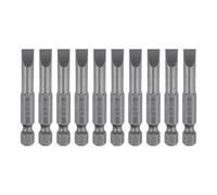 sourcing map 10pcs SL6 Magnetic Slotted Screwdriver Bits 6mm S2 Steel Flat Head Screwdriver Bit 1/4" Hex Shank Industrial Grade Screw Driver Drill Bits 50mm (2") Long for Screws