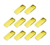 sourcing map 10Pcs Slide Top Tin Containers, Mini Metal Empty Tins Box with Sliding Lids, 3.1"x2"x0.6" Rectangular Storage Organizers for Lip Balm, Solid Perfume, Small Items, Light Gold