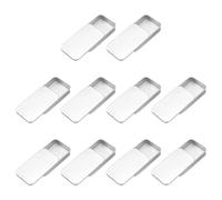 sourcing map 10Pcs Slide Top Tin Containers, Mini Metal Empty Tins Box with Sliding Lids, 3.1"x2"x0.6" Rectangular Storage Organizers for Lip Balm, Solid Perfume, Small Items, Silver