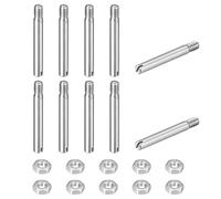 sourcing map 10Pcs Slotted Cylindrical Pin, M2.5 x 16mm 304 Stainless Steel Dowel External Thread Locating Pin Slotted Screw with Nut for Cabinet Furniture Installation (GB878)