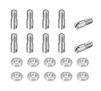 sourcing map 10Pcs Slotted Cylindrical Pin, M2.5 x 6mm 304 Stainless Steel Dowel External Thread Locating Pin Slotted Screw with Nut for Cabinet Furniture Installation (GB878)