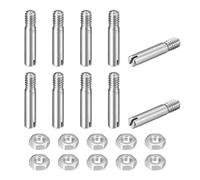 sourcing map 10Pcs Slotted Cylindrical Pin, M2 x 10mm 304 Stainless Steel Dowel External Thread Locating Pin Slotted Screw with Nut for Cabinet Furniture Installation (GB878)