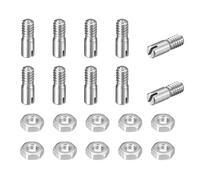 sourcing map 10Pcs Slotted Cylindrical Pin, M2 x 6mm 304 Stainless Steel Dowel External Thread Locating Pin Slotted Screw with Nut for Cabinet Furniture Installation (GB878)