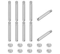 sourcing map 10Pcs Slotted Cylindrical Pin, M3 x 25mm 304 Stainless Steel Dowel External Thread Locating Pin Slotted Screw with Nut for Cabinet Furniture Installation (GB878)